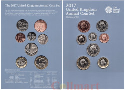 Великобритания. Набор монет 2017 год. (8 монет в буклете) Первый некруглый биметаллический фунт.