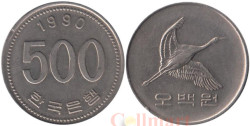 Южная Корея. 500 вон 1990 год. Маньчжурский журавль.