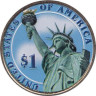  США. 1 доллар 2011 год. 17-й президент Эндрю Джонсон (1865-1869). цветное покрытие. 