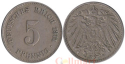 Германская империя. 5 пфеннигов 1911 год. (J)