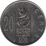  Фиджи. 20 центов 2003 год. Тихоокеанские игры 2003. 