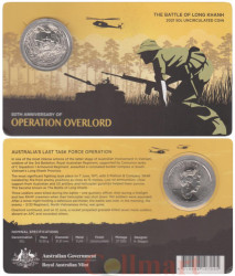 Австралия. 50 центов 2021 год. 50 лет битве при Лонг-Хане. (в открытке)