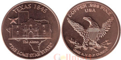 США. Унция меди. Присоединение Техаса к США 1845 год.