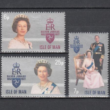  Набор марок. Остров Мэн 1977 год. Серебряный юбилей правления королевы Елизаветы II. (3 марки) 