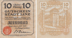 Бона. Германия. Линц-ам-Райн 10 пфеннигов 1920 год. Нотгельд. (XF)