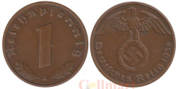 Германия (Третий рейх). 1 рейхспфенниг 1938 год. Герб. (A)