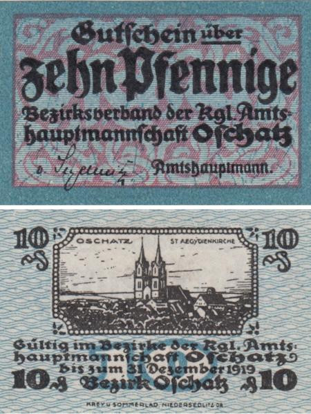  Бона. Германия. Ошац 10 пфеннигов 1919 год. Нотгельд. (XF) 