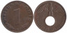  Германия - Третий рейх. 1 рейхспфенниг 1939 год. (B) 