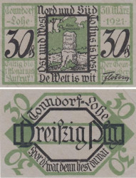 Бона. Германия. Тондорф-Лохе 30 пфеннигов 1921 год. Нотгельд. (XF)