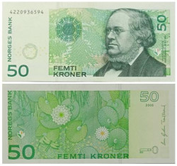 Бона. Норвегия 50 крон 2005 год. Петер Кристен Асбьёрнсен. (VF)