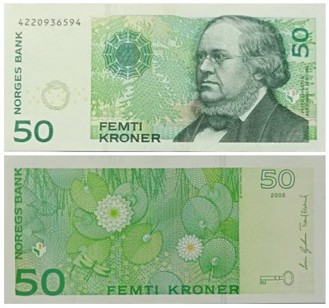  Бона. Норвегия 50 крон 2005 год. Петер Кристен Асбьёрнсен. (VF) 