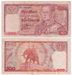 Бона. Таиланд 100 бат 1978 год. Король Рама IX. P-89a.5 (VG)