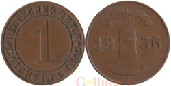 Веймарская республика. 1 рейхспфенниг 1936 год. (J)
