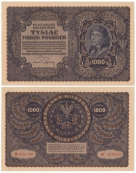 Бона. Польша 1000 марок 1919 год. Тадеуш Костюшко. (XF)