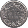  Швейцария. 1/2 франка 1969 год. (В) 