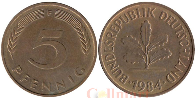  ФРГ. 5 пфеннигов 1984 год. (F) 