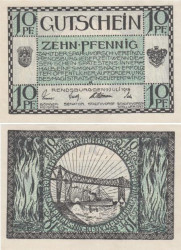 Бона. Германия. Рендсбург 10 пфеннигов 1918 год. Нотгельд. (XF)