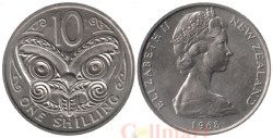Новая Зеландия. 10 центов 1968 год. Маска Маори.