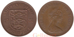 Джерси. 2 пенса 1981 год.