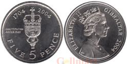 Гибралтар. 5 пенсов 2004 год. 300 лет захвату Гибралтара.