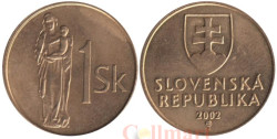 Словакия. 1 крона 2002 год.