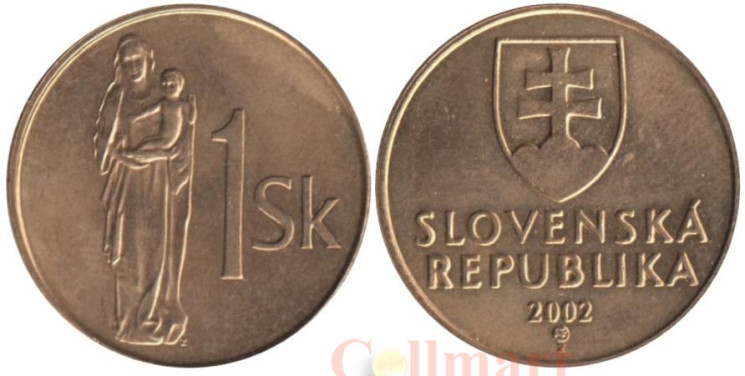  Словакия. 1 крона 2002 год. 