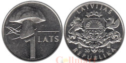Латвия. 1 лат 2004 год. Гриб.