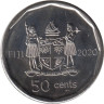  Фиджи. 50 центов 2020 год. 50 лет независимости. 
