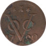  Голландская Ост-Индия. 1 дуит 1780 год. Герб Зеландии. 