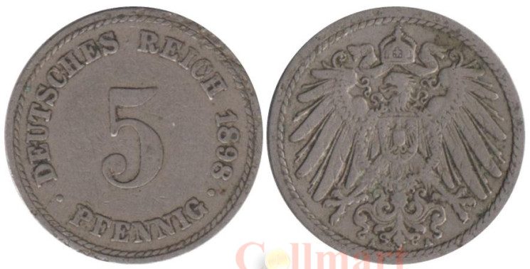  Германская империя. 5 пфеннигов 1898 год. (A) 