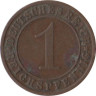  Веймарская республика. 1 рейхспфенниг 1930 год. (F) 