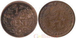 Нидерланды. 1/2 цента 1936 год. Герб.