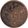  Нидерланды. 1/2 цента 1936 год. 