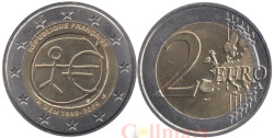 Франция. 2 евро 2009 год. 10 лет монетарной политики ЕС (EMU) и введения евро.
