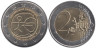  Франция. 2 евро 2009 год. 10 лет монетарной политики ЕС (EMU) и введения евро. 
