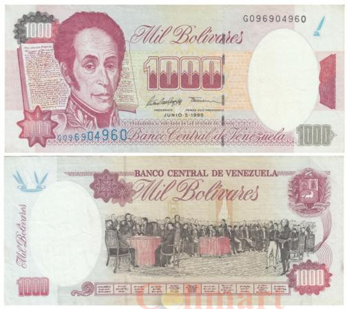  Бона. Венесуэла 1000 боливаров 1995 год. Симон Боливар. (VF) 