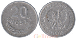 Польша. 20 грошей 1967 год. Герб.