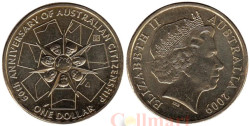 Австралия. 1 доллар 2009 год. 60 лет Австралийскому гражданству. (В - Брисбен)