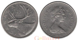 Канада. 25 центов 1979 год. Северный олень.