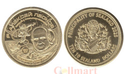 Памятный жетон. Силенд. 10 долларов 2025 год. История Российской космонавтики - Алексей Леонов.