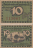  Бона. Германия. Ауэрбах 10 пфеннигов 1920 год. Нотгельд. (VF) 
