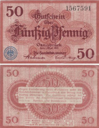 Бона. Германия. Оснабрюк 50 пфеннигов 1917 год. Нотгельд. (VF)
