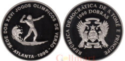 Сан-Томе и Принсипи. 1000 добр 1996 год. XXVI летние Олимпийские игры 1996 года в Атланте - Сёрфинг.