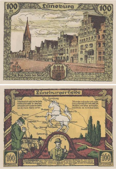  Бона. Германия. Зольтау 100 пфеннигов 1921 год. Люнебург. Нотгельд. (XF) 