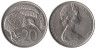  Новая Зеландия. 20 центов 1968 год. Птица киви. 