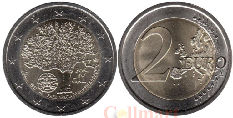  Португалия. 2 евро 2007 год. Председательство Португалии в Евросоюзе. 