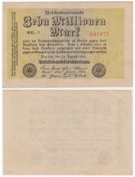 Бона. Германия (Веймарская республика) 10.000.000 марок 1923 год. P-106a.1.1 (VF)