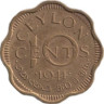  Цейлон. 10 центов 1944 год. Король Георг VI. 