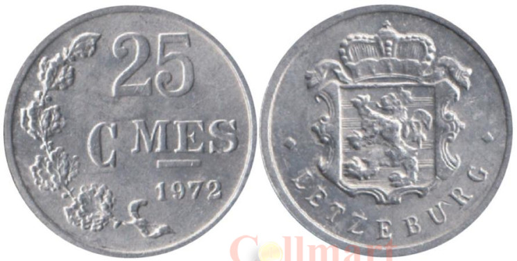  Люксембург. 25 сантимов 1972 год. 