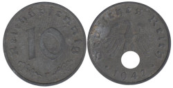 Германия - Третий рейх. 10 рейхспфеннигов 1942 год. (F)